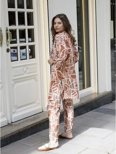 Chaqueta abierta estampado integral