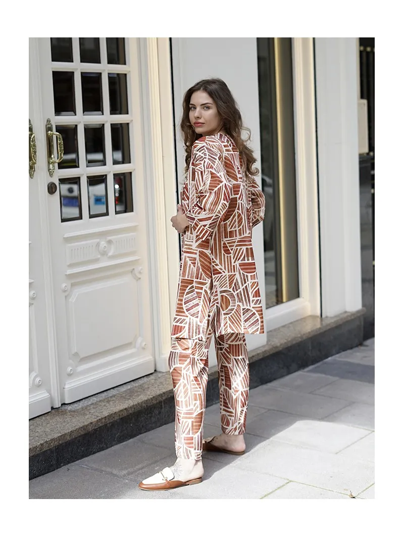 Chaqueta abierta estampado integral