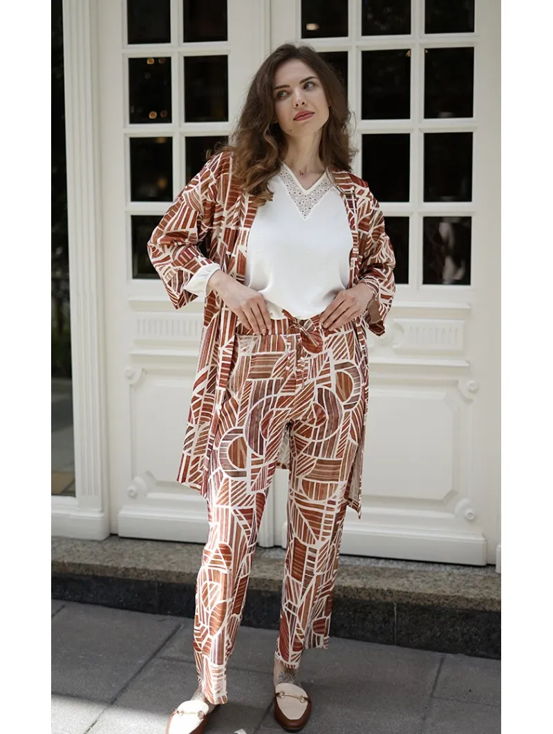 Chaqueta abierta estampado integral