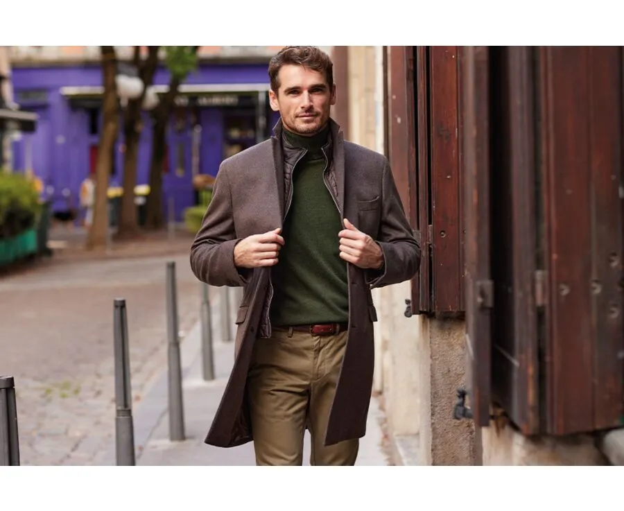 CHOCOLATE MEN'S WOOL/CASHMERE WOOL COAT  HONORÉ II
