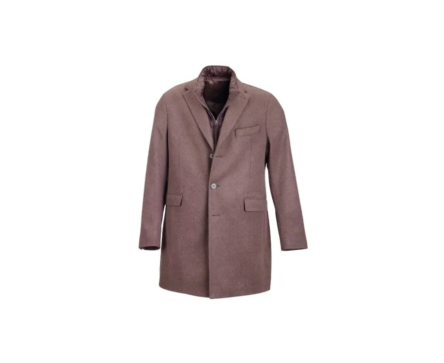 CHOCOLATE MEN'S WOOL/CASHMERE WOOL COAT  HONORÉ II