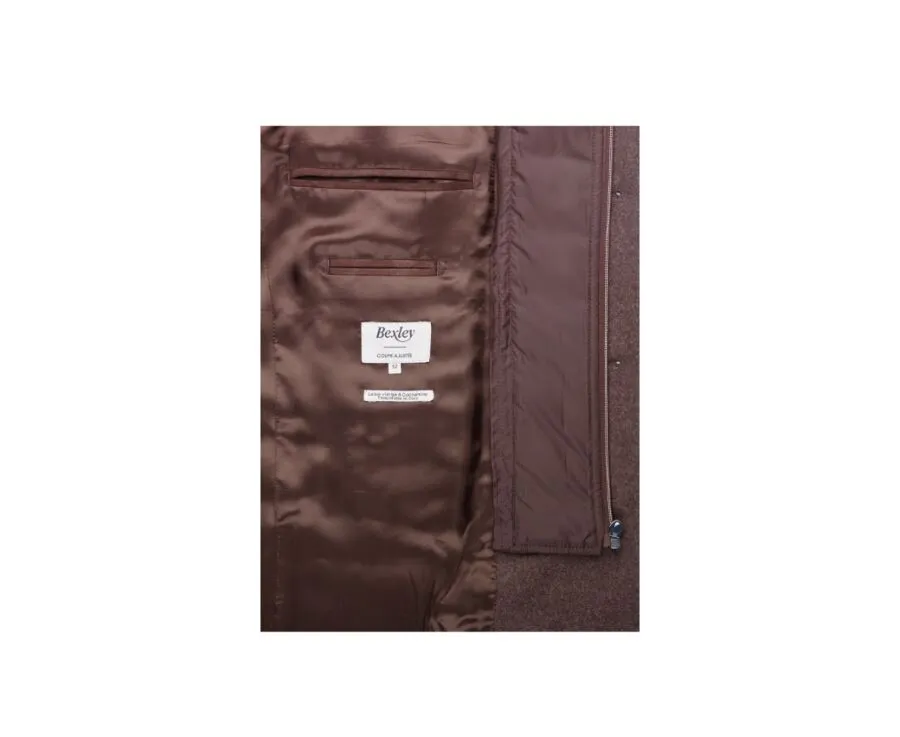 CHOCOLATE MEN'S WOOL/CASHMERE WOOL COAT  HONORÉ II