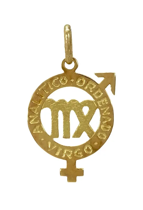 Colgante oro 18K horóscopo astral Virgo 083_ASVIR