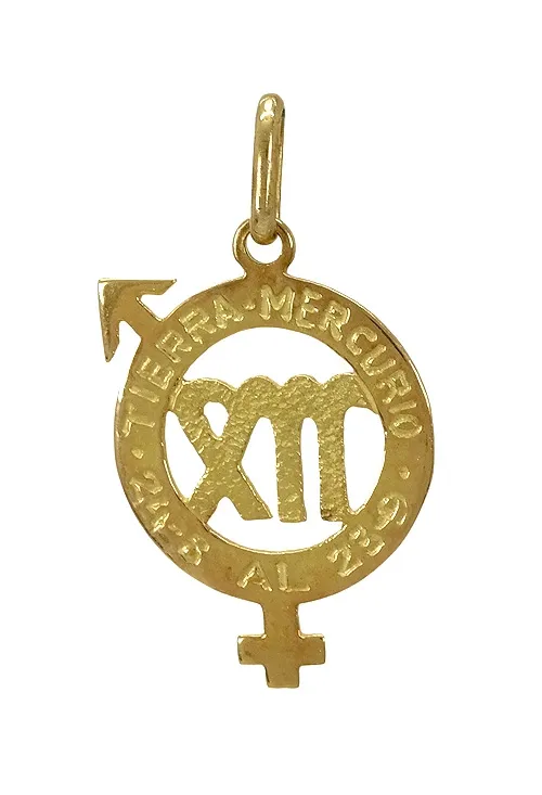 Colgante oro 18K horóscopo astral Virgo 083_ASVIR