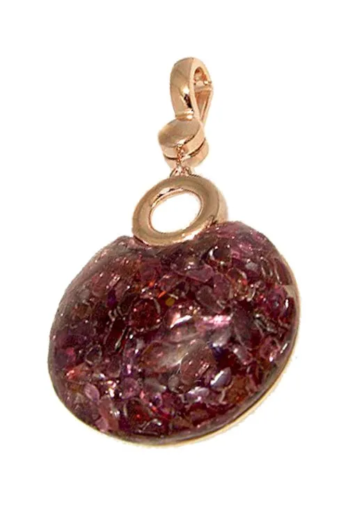 COLGANTE PLATA CHAPADA AGLOMERADO DE GRANATES 252_P25298G