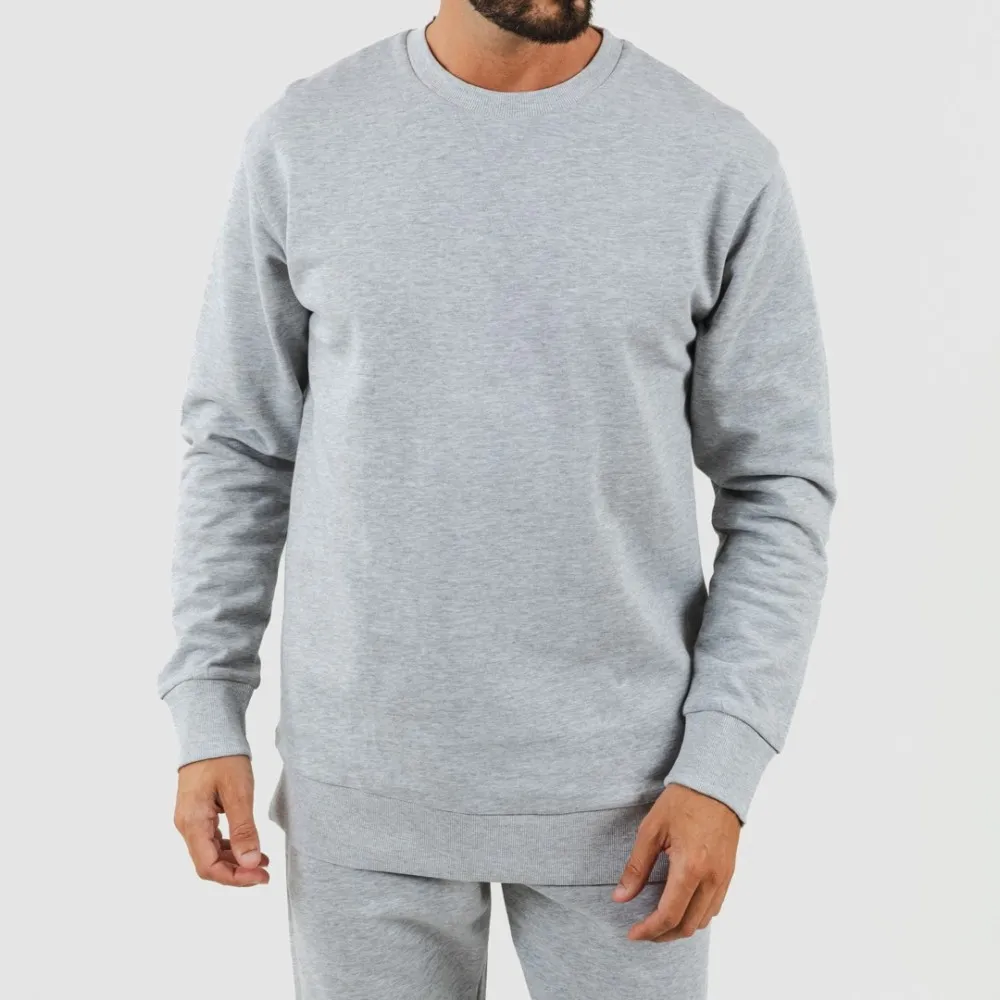 Conjunto deportivo largo algodón hombre gris mezcliyado