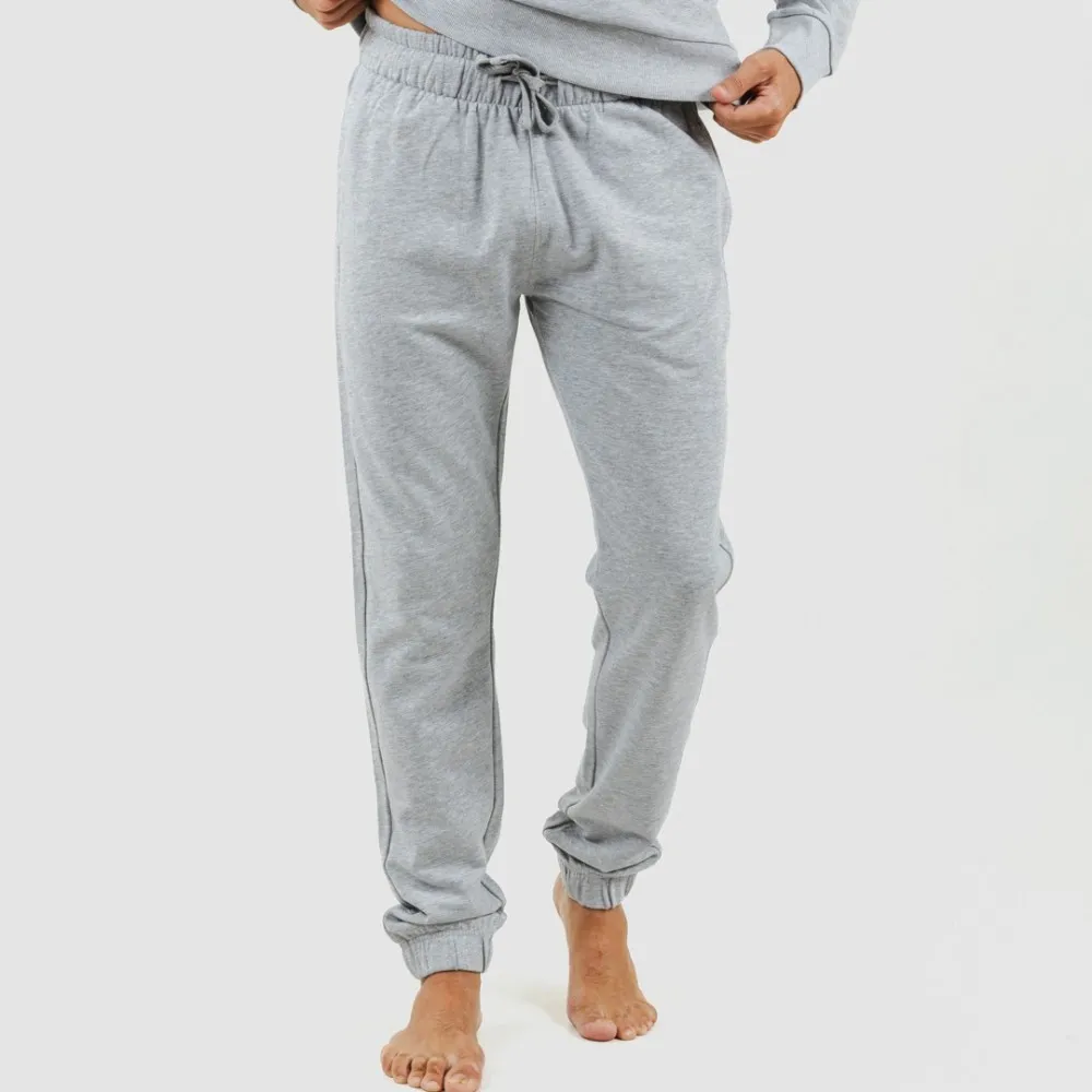 Conjunto deportivo largo algodón hombre gris mezcliyado