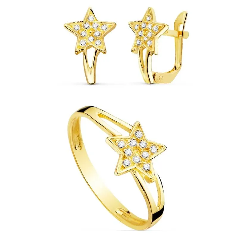 Conjunto oro comunión estrellas