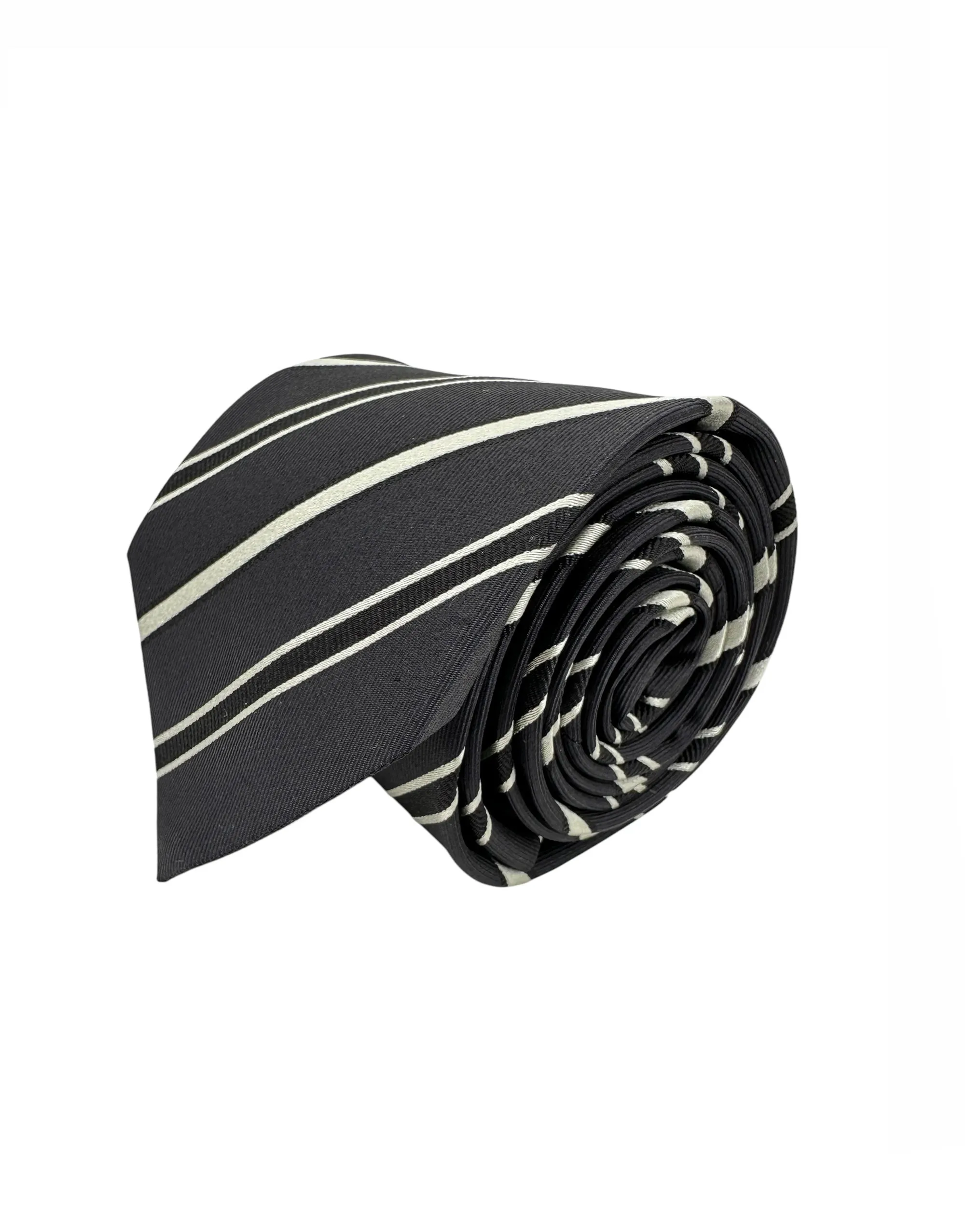 Corbata Tejida Jacquard Rayas Marino