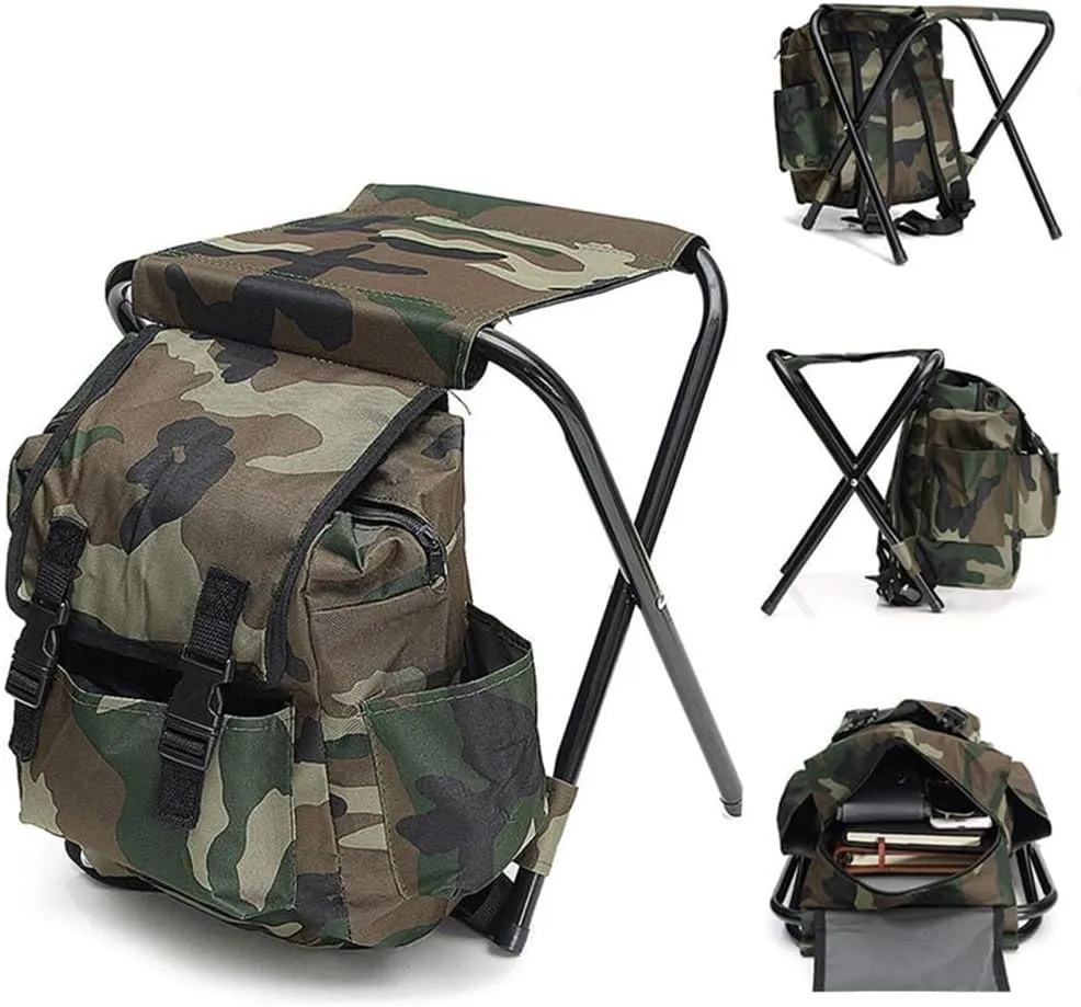 Creperture Taburetes de Camping Plegables para Exteriores  Silla de Camping Portátil de Tela Oxford con Mochila Carga Máxima de 