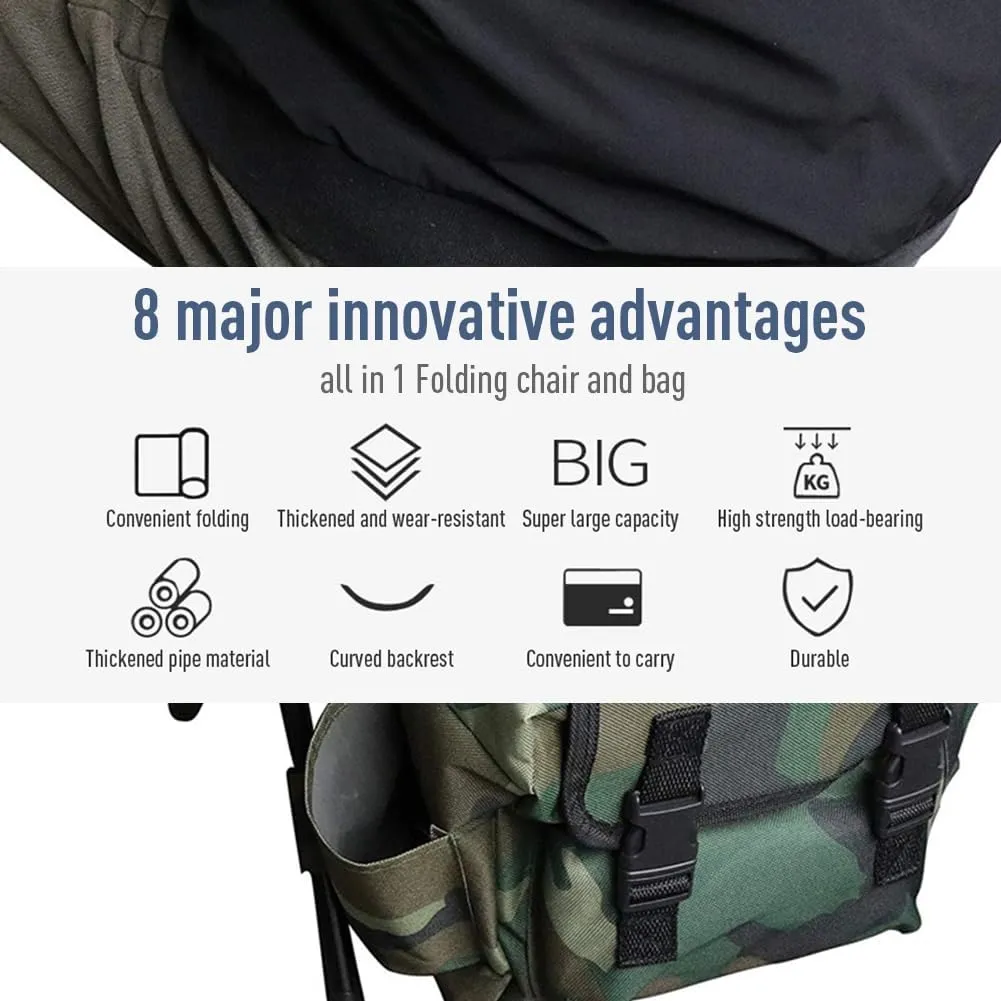 Creperture Taburetes de Camping Plegables para Exteriores  Silla de Camping Portátil de Tela Oxford con Mochila Carga Máxima de 