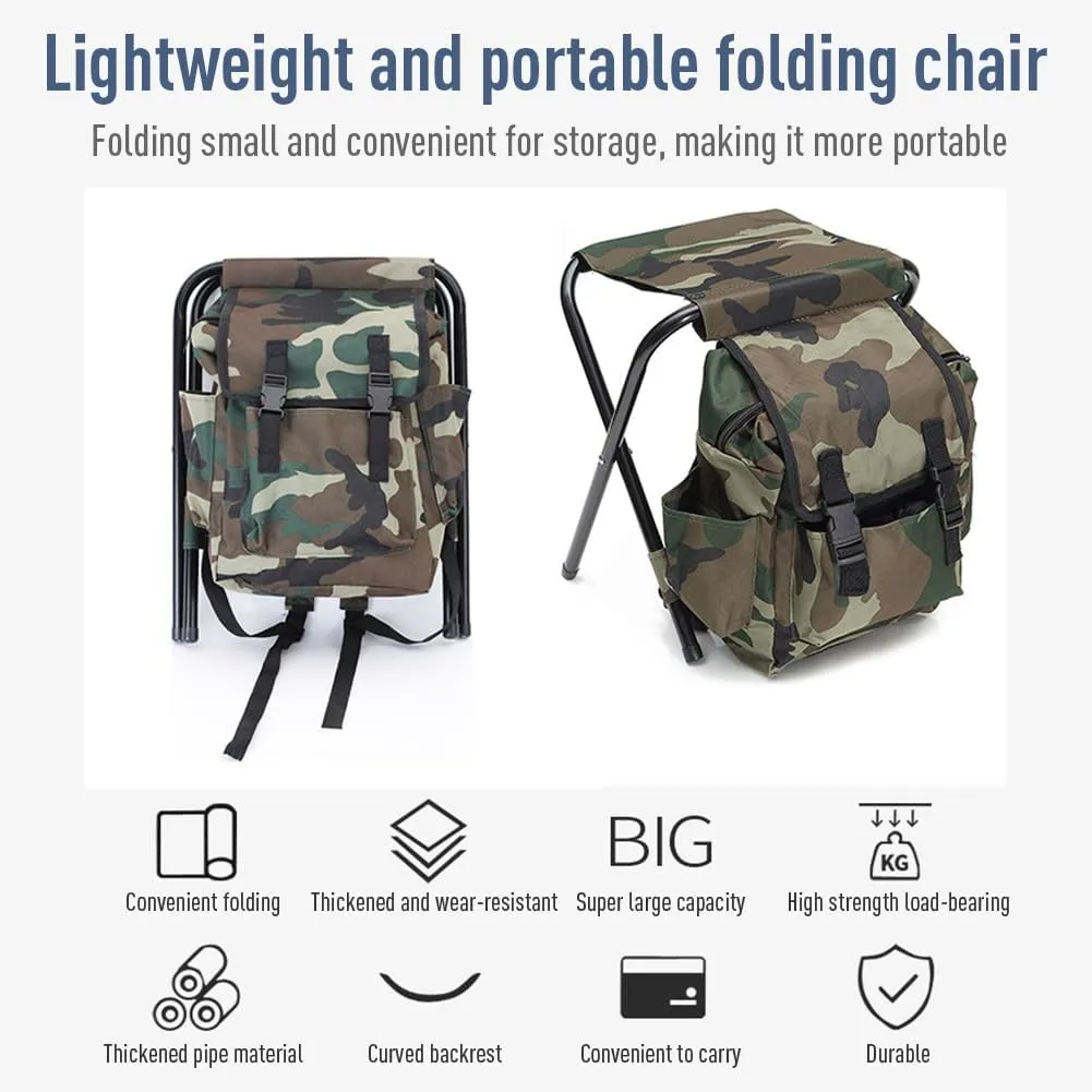 Creperture Taburetes de Camping Plegables para Exteriores  Silla de Camping Portátil de Tela Oxford con Mochila Carga Máxima de 