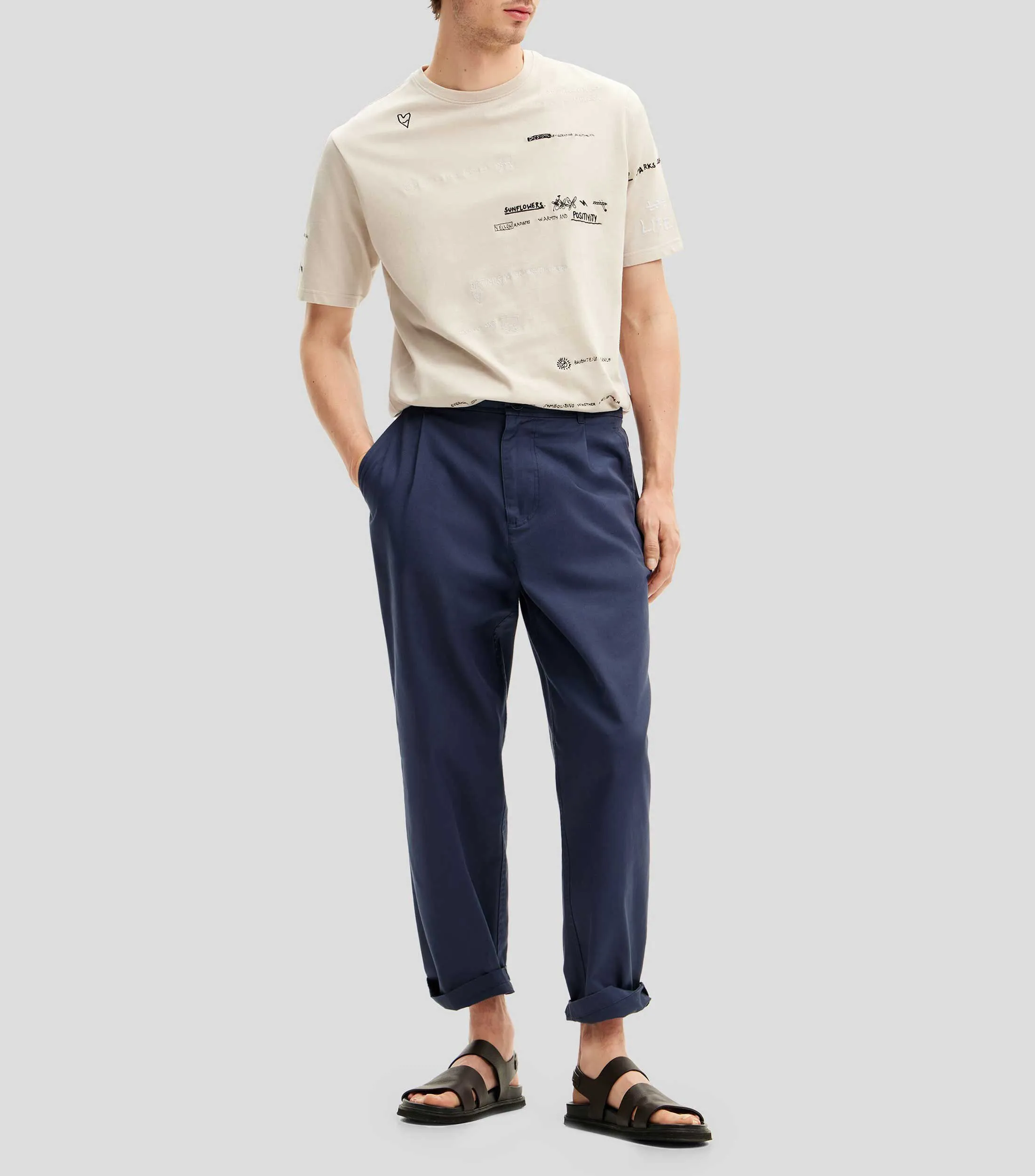 Desigual Playera estampada de manga corta Hombre