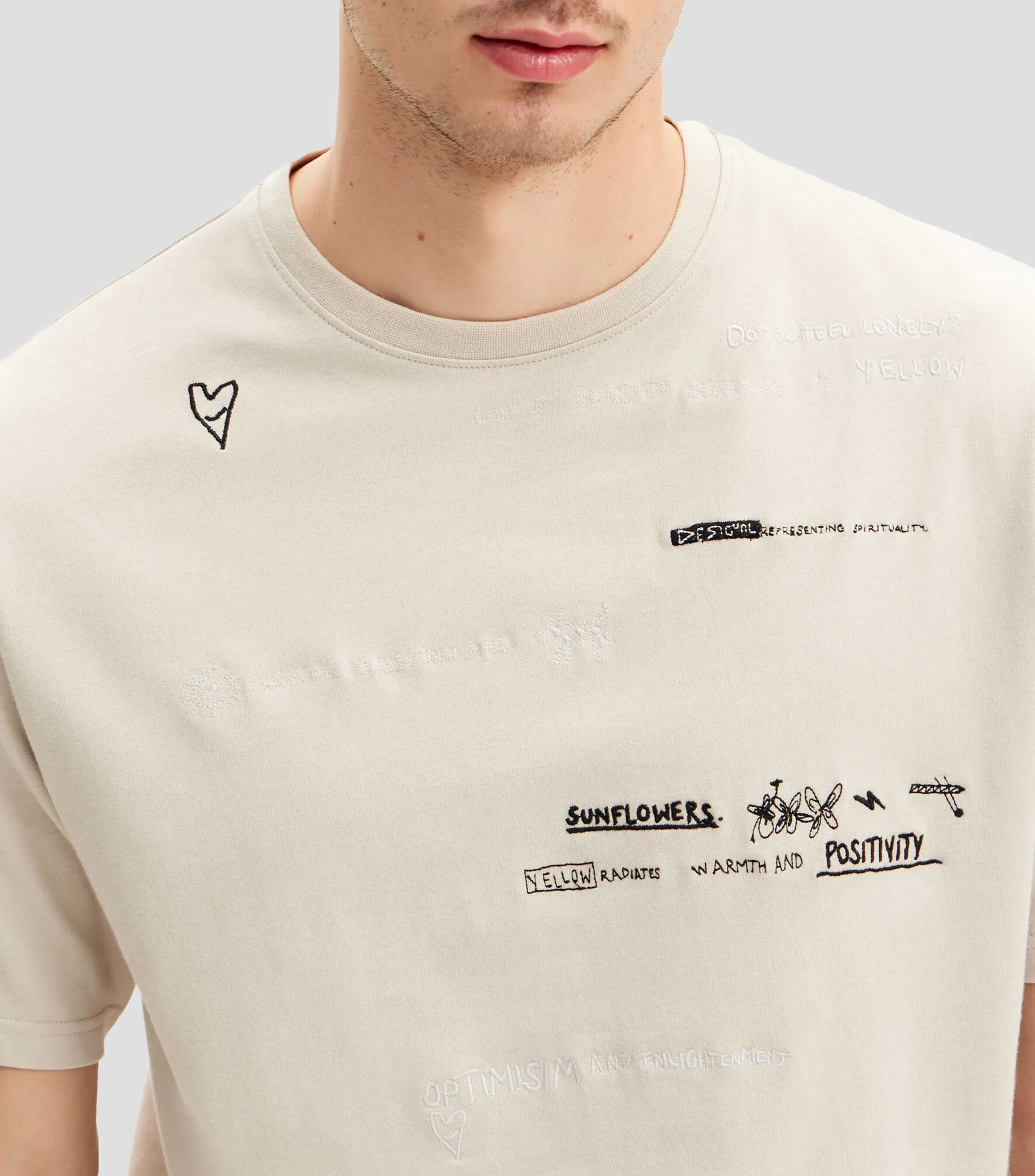 Desigual Playera estampada de manga corta Hombre