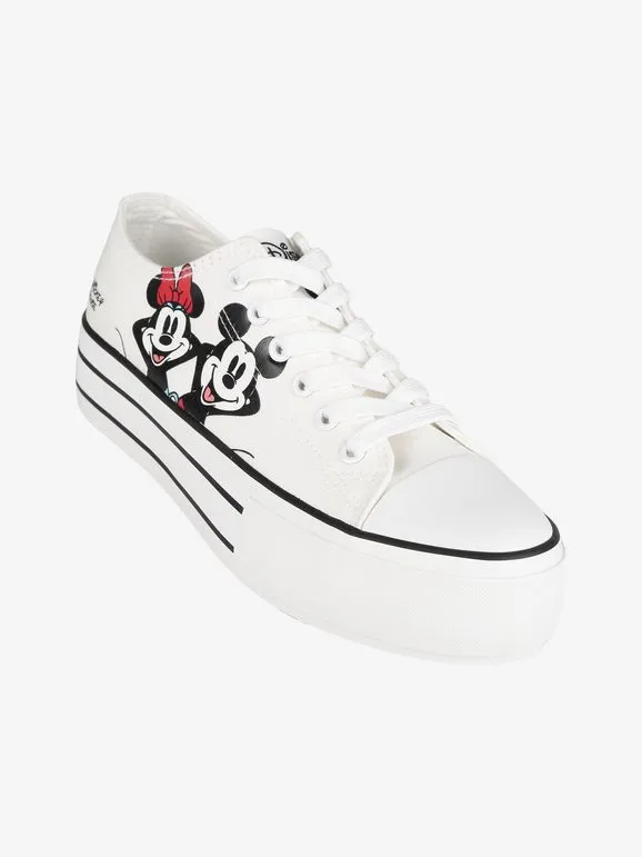 Disney Minnie y Mickey Mouse  Deportivas bajas de mujer con plataforma
