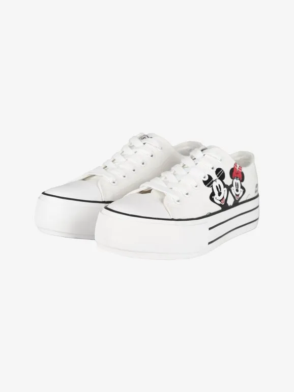 Disney Minnie y Mickey Mouse  Deportivas bajas de mujer con plataforma