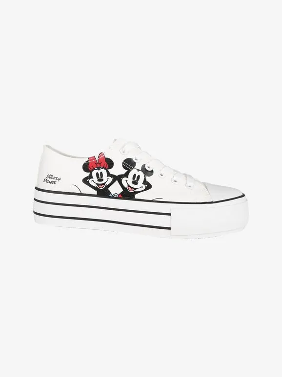 Disney Minnie y Mickey Mouse  Deportivas bajas de mujer con plataforma