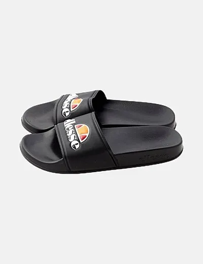 Ellesse Chancla negra logo