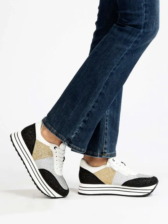 Energy Deportivas de mujer glitter con plataforma