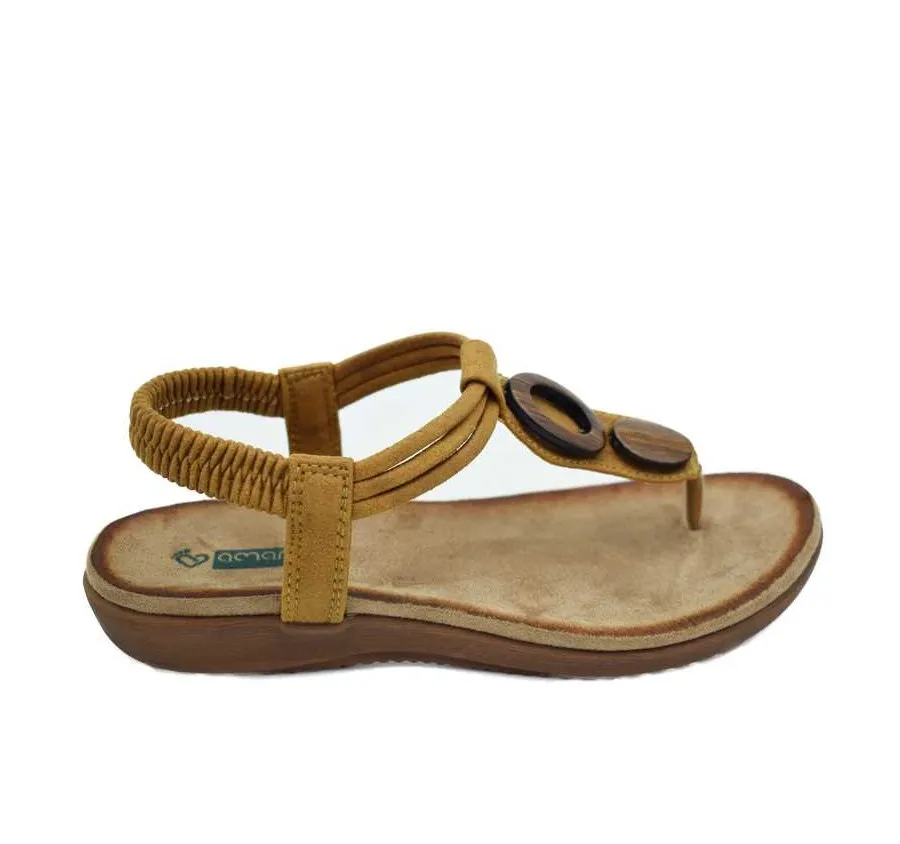 ESCLAVA BIO CONFORT GOMA ELÁSTICA ZAPATO DE MUJER SANDALIA BRONCE
