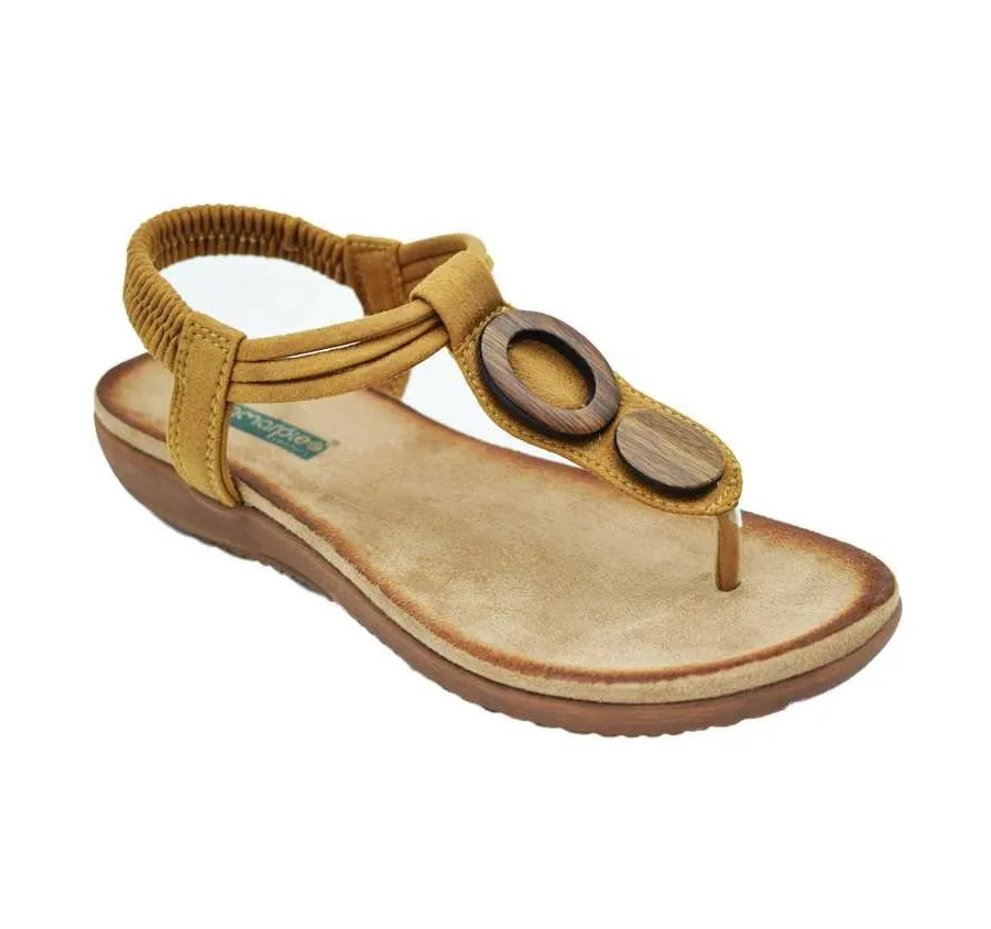 ESCLAVA BIO CONFORT GOMA ELÁSTICA ZAPATO DE MUJER SANDALIA BRONCE