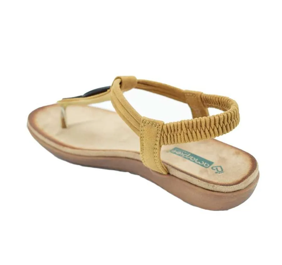 ESCLAVA BIO CONFORT GOMA ELÁSTICA ZAPATO DE MUJER SANDALIA BRONCE