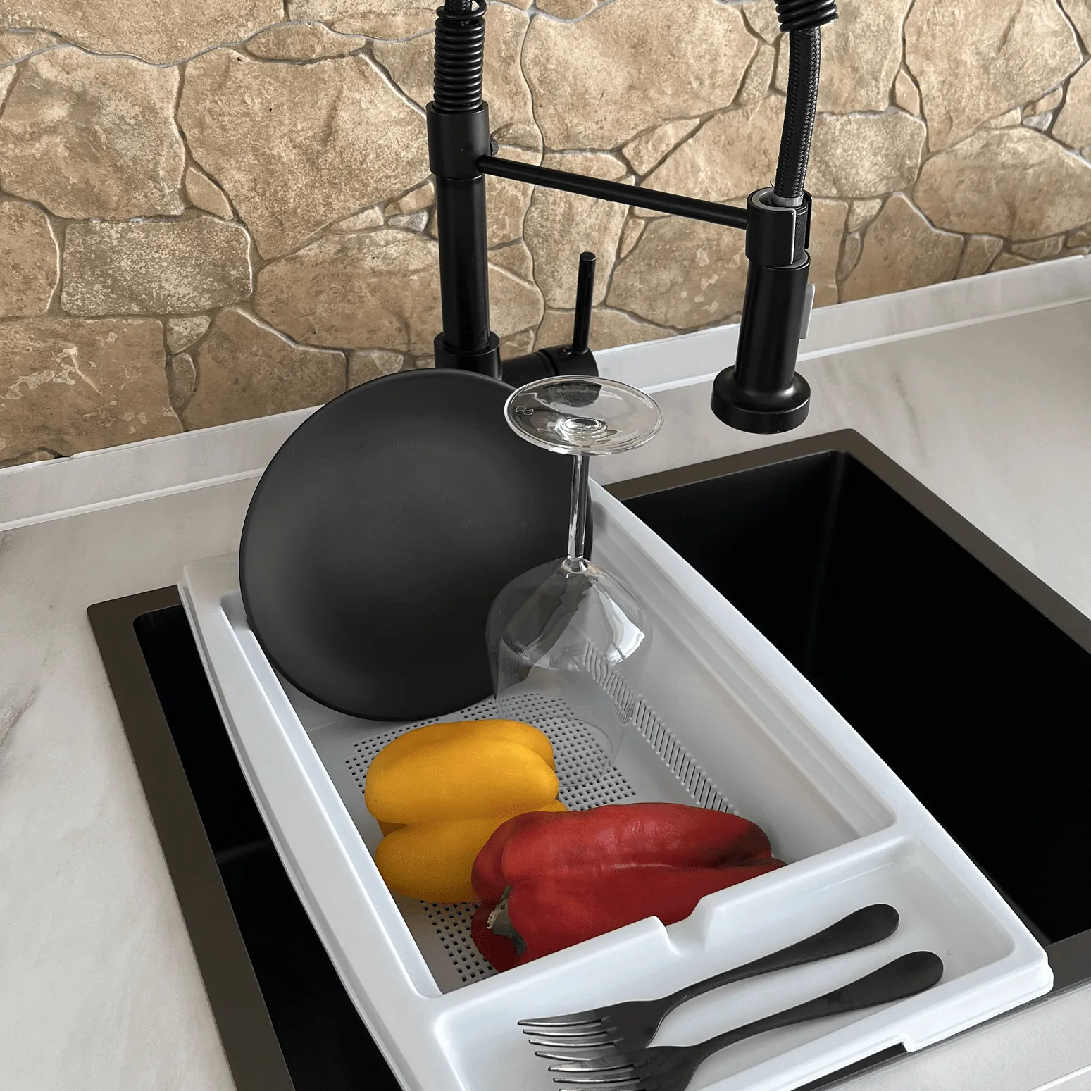 Escurreplatos Para Fregadero De Plastico  Blanco