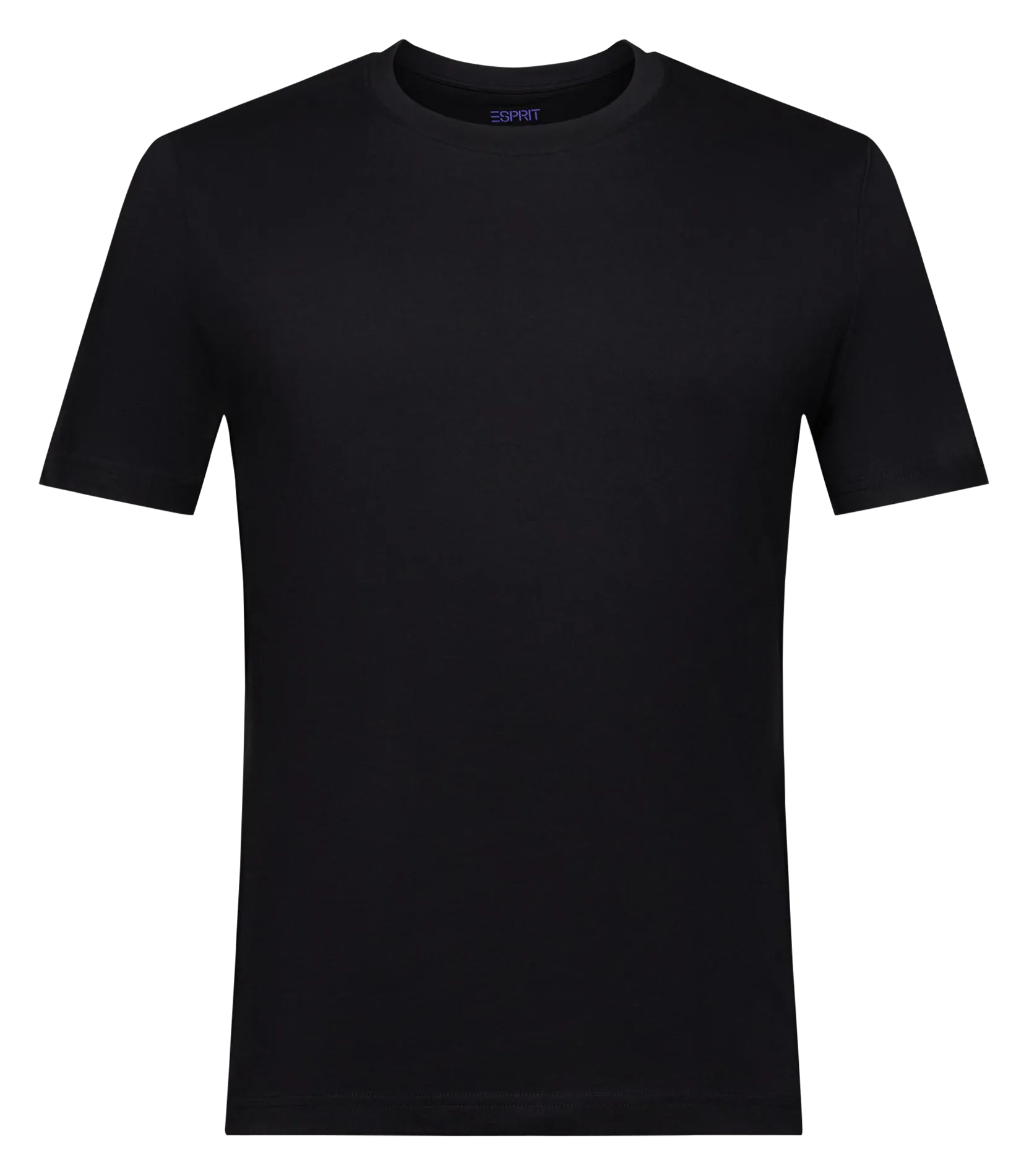 ESPRIT Camiseta de algodón orgánico con cuello redondo en negro