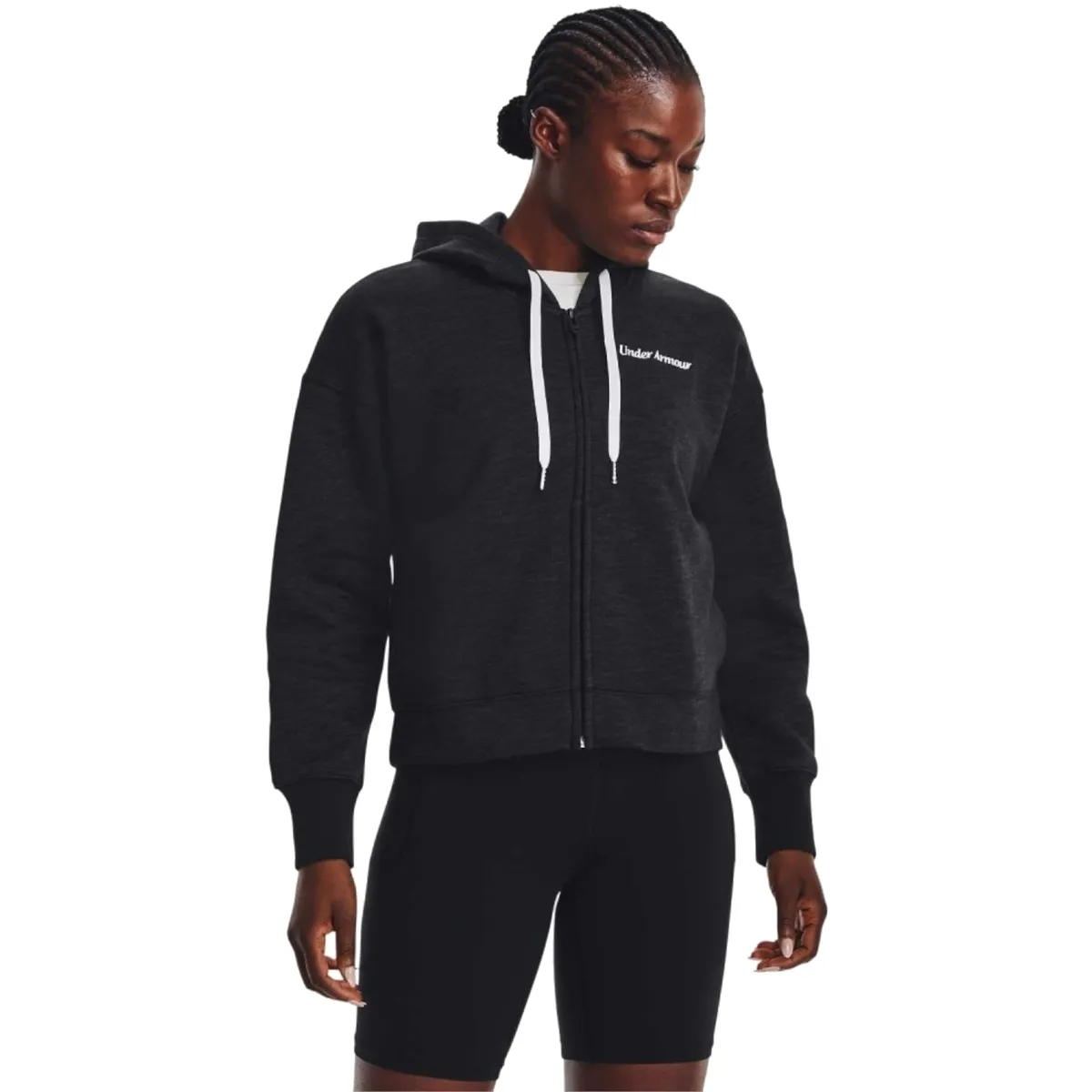 Essential Fleece Script FZ Hoodie