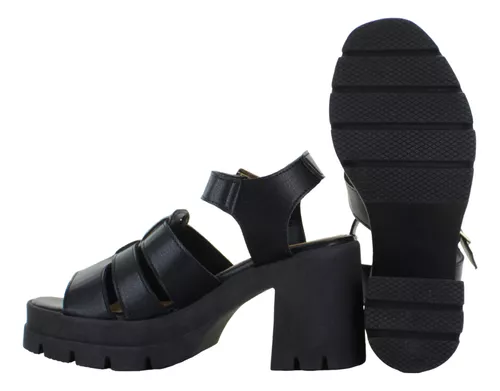 Excesso Sandalia Plataforma Tacon Ancho Hebilla Mujer 89185