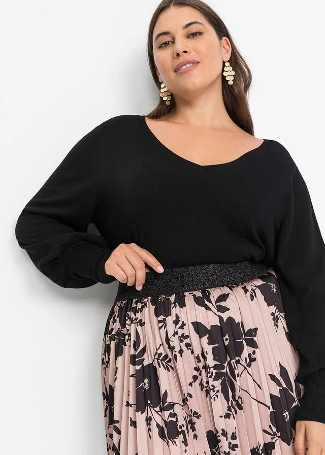 FALDA PLISADA ESTAMPADA BEIGENEGRO DE FLORES