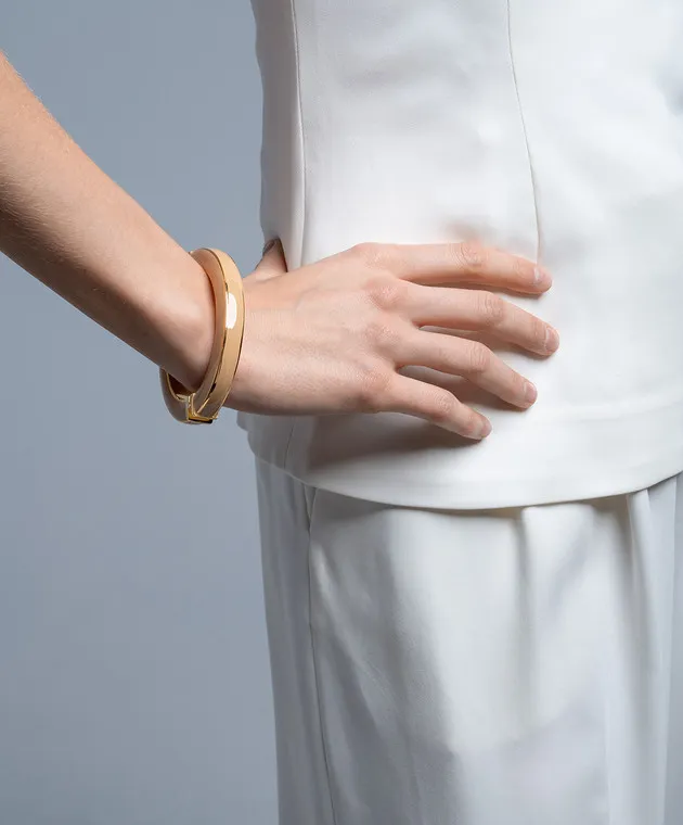 FRANCESCA BIANCHI DESIGN BEIGE BRACELET COVERED WITH 24CARAT GOLD