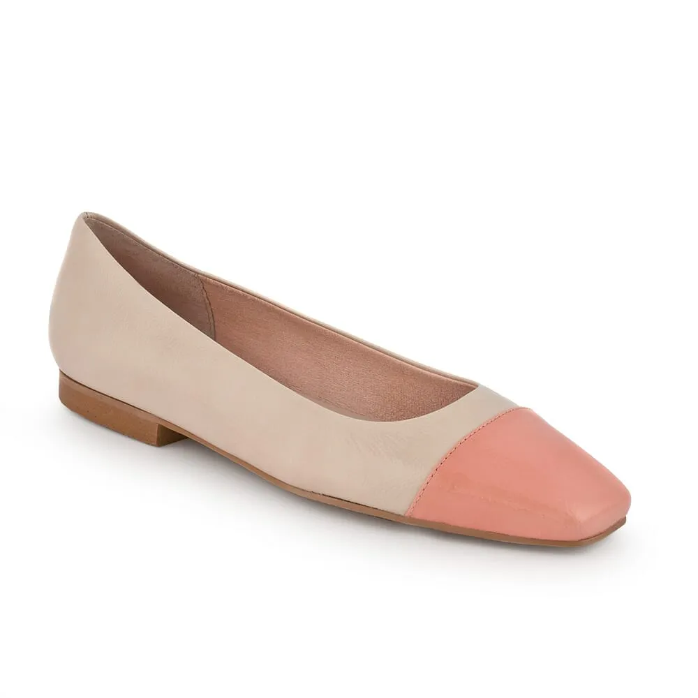 Francesita Charol Aramoana Beige Puntera Salmón