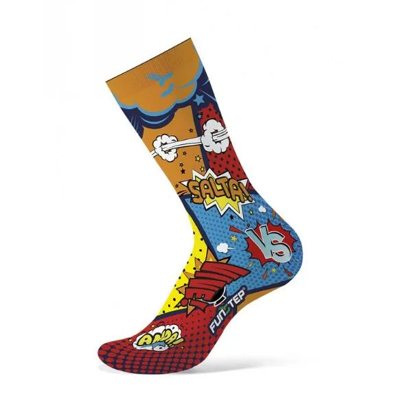 FUNSTEP  Calcetines con Dibujos. Marino/Naranja.