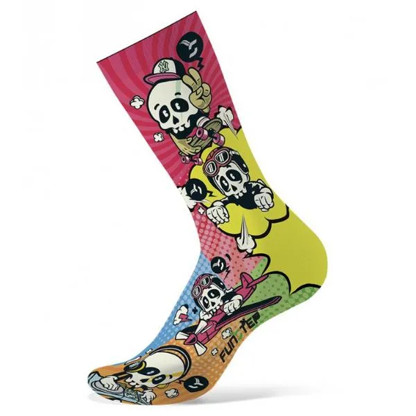 FUNSTEP Calcetines con Dibujos. Rosa/amarillo.