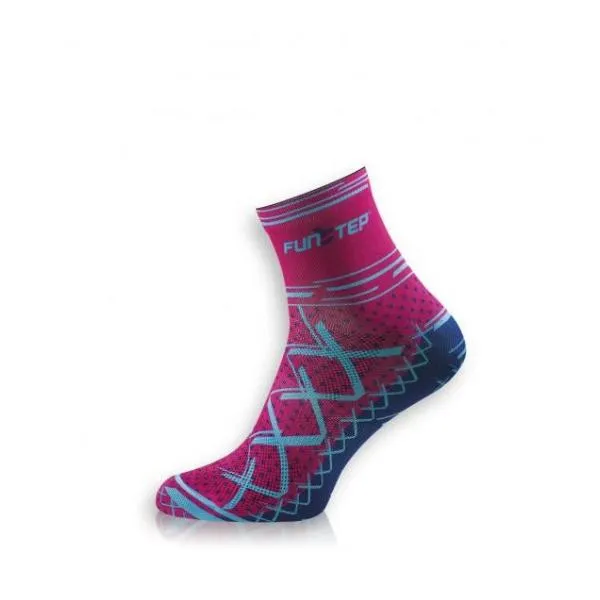 Funstep serie Cycling. Calcetines Soft transpirable Short. Rosa/azul.