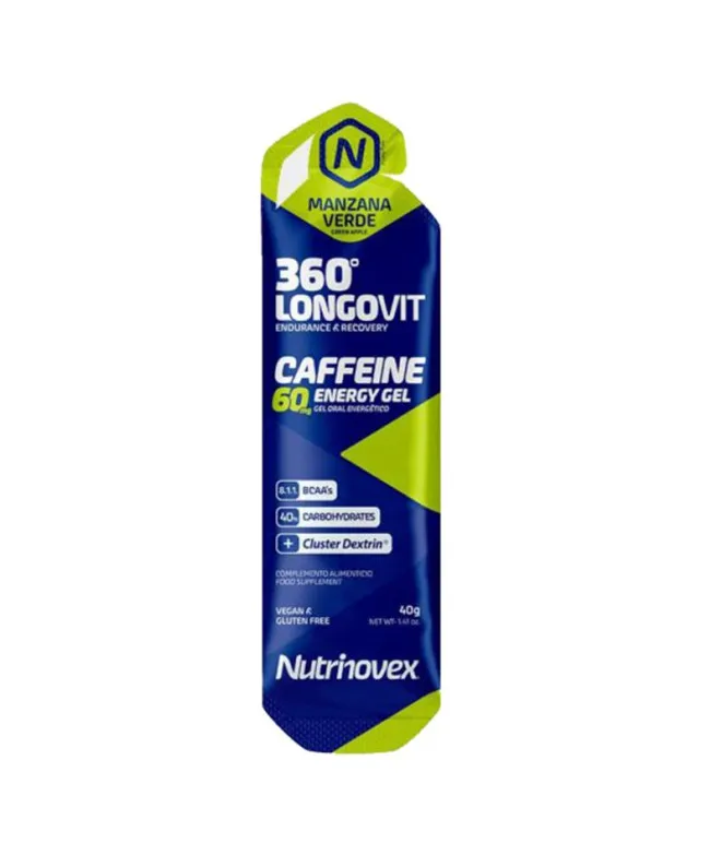 Gel Nutrinovex Longovit 360 Energy Cafeína Manzana Verde 40gr