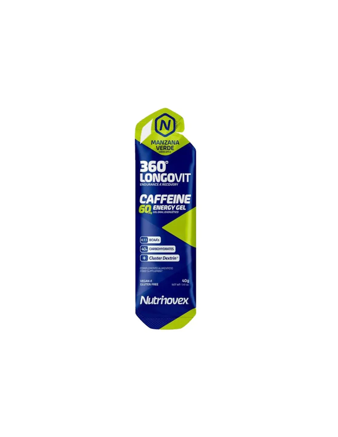 Gel Nutrinovex Longovit 360 Energy Cafeína Manzana Verde 40gr