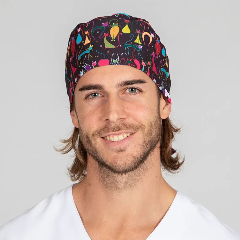 GORRO SANITARIO CATS DE MICROFIBRA ATADO CON TIRAS  GARY'S