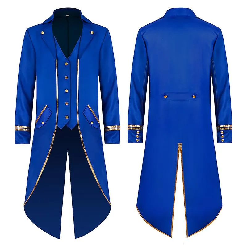 HALLOWEEN TRUTCH TAIL MIDDLE AGES RETRO MIDLONG PUNK GOLDEN BORDER COAT