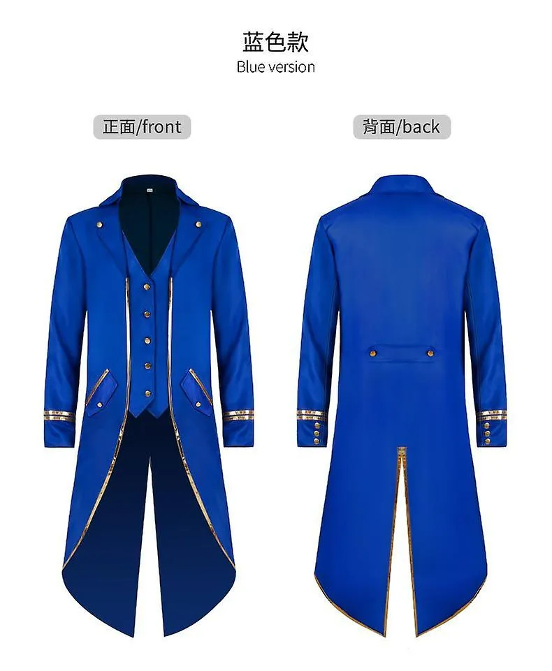 HALLOWEEN TRUTCH TAIL MIDDLE AGES RETRO MIDLONG PUNK GOLDEN BORDER COAT