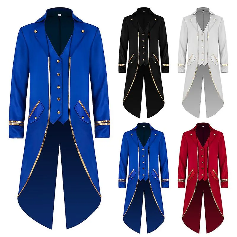HALLOWEEN TRUTCH TAIL MIDDLE AGES RETRO MIDLONG PUNK GOLDEN BORDER COAT