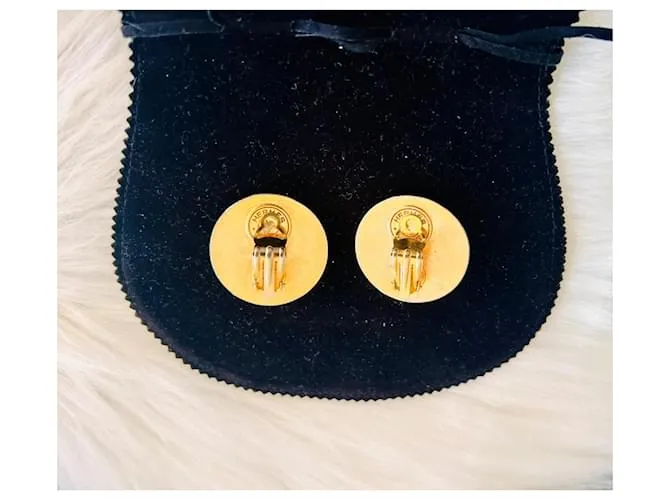 Hermès Pendientes Castaño 