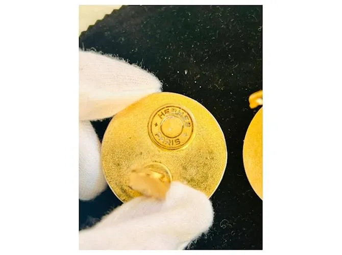 Hermès Pendientes Castaño 