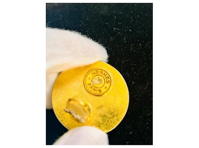 Hermès Pendientes Castaño 