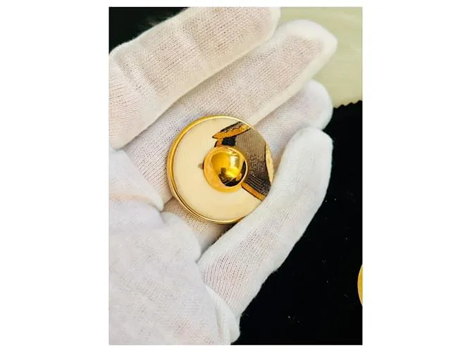 Hermès Pendientes Castaño 