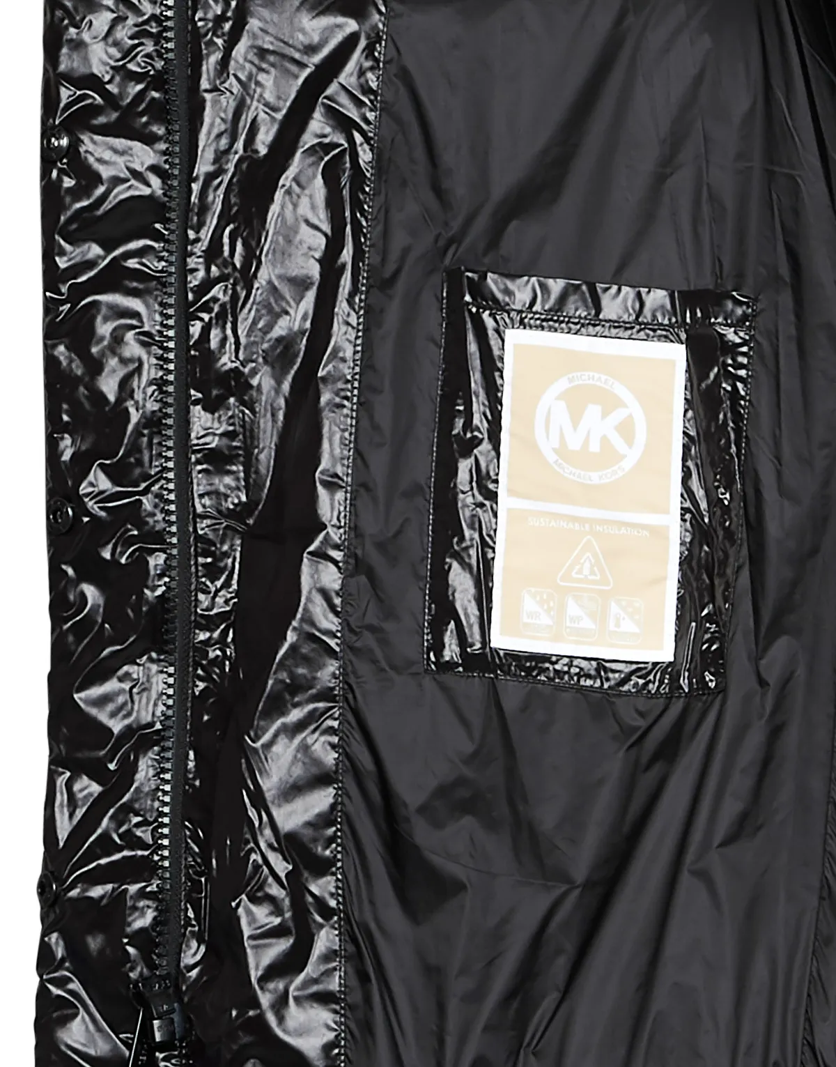 HORIZONTAL QUILTED DOWN COAT WITH  ATTACHED HOOD