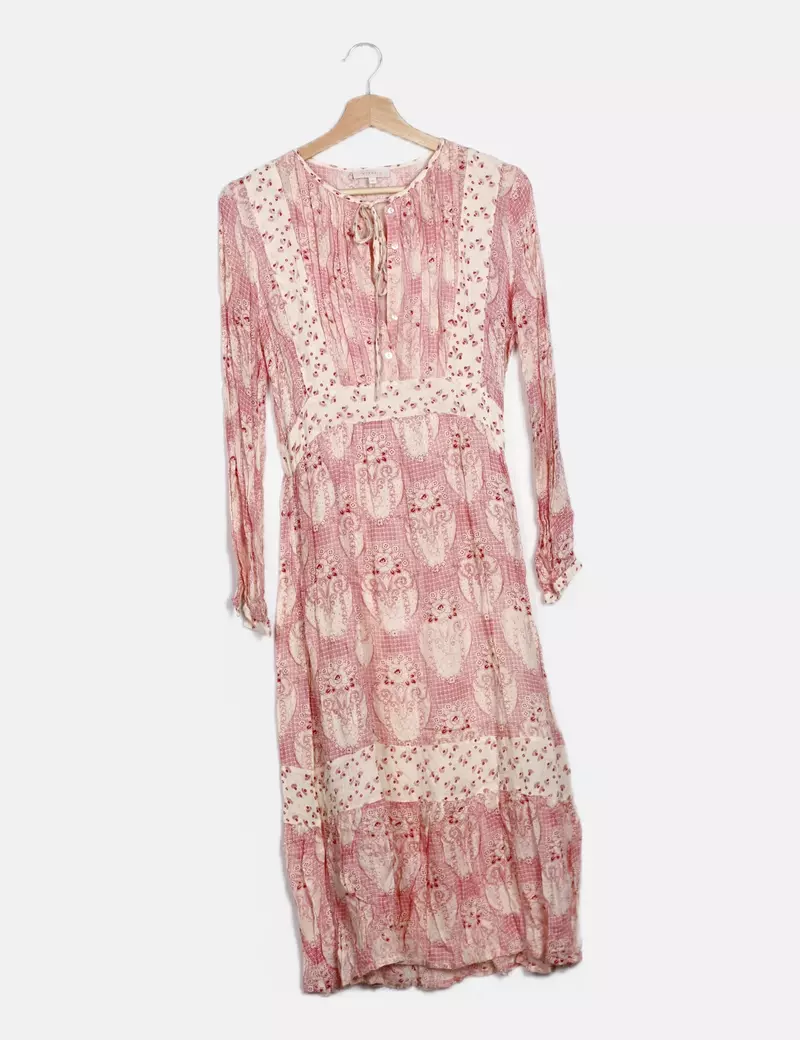 Hoss Intropia Vestido rosa estampado
