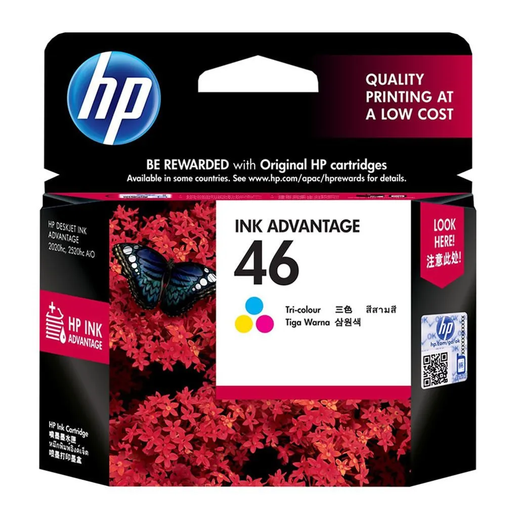 HP Cartucho de Tinta Original Tricolor 46 (CZ638AL)