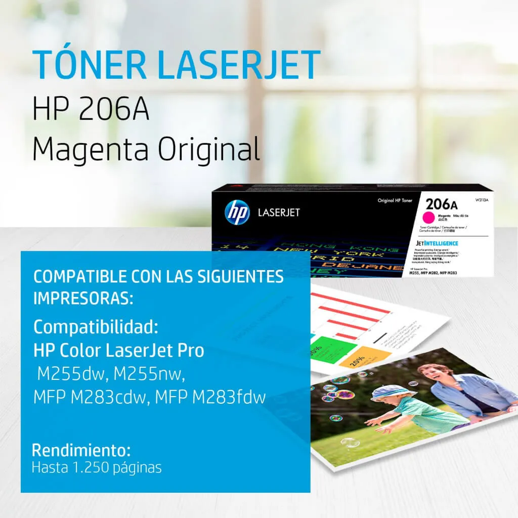 HP Cartucho de Tóner 206A Laserjet Magenta (W2113A)